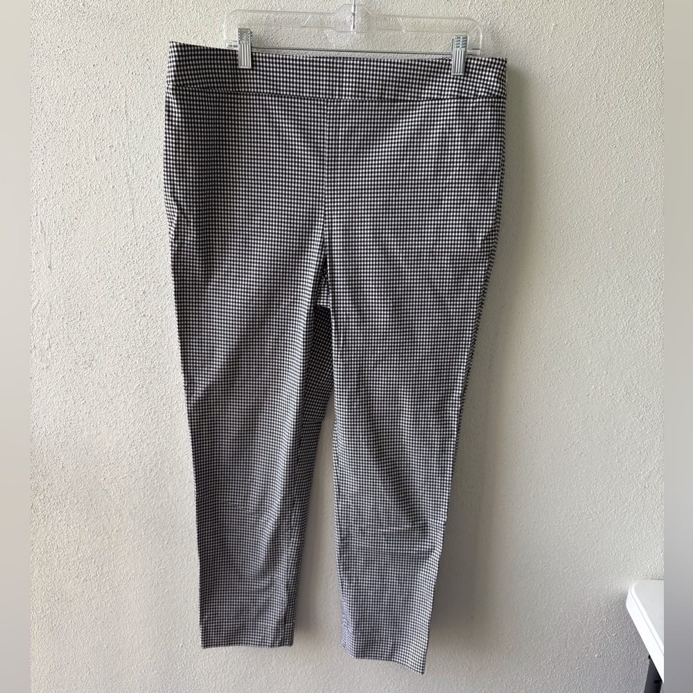 Talbots Chatham Houndstooth Ankle Pant Size 14 Side Zip Classic Office‎